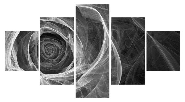 Obraz - Abstrakcyjna róża czarno-biała (125x70 cm)