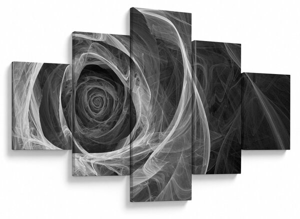 Obraz - Abstrakcyjna róża czarno-biała (125x70 cm)