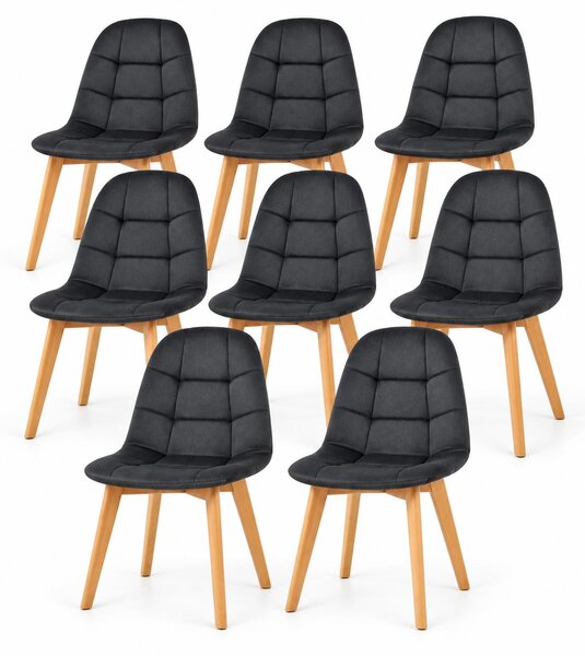INSPIRO 8 krzeseł BORA ciemnoszarych welurowych, nogi bukowe