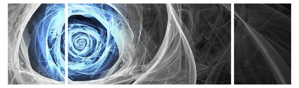 Obraz - Abstrakcyjny niebieski róż (170x50 cm)