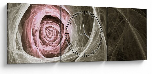 Obraz - Abstrakcyjny róż jasnoróżowy (z zegarem) (90x30 cm)