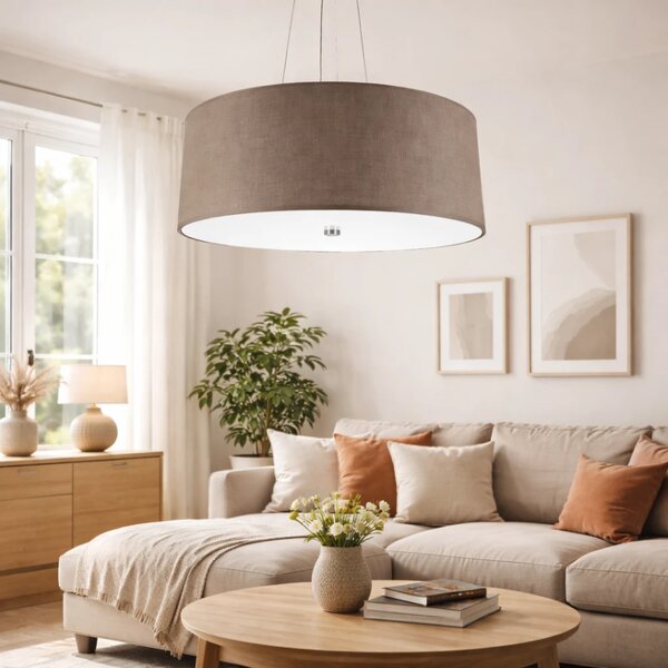Lampa wisząca VEGA beżowa z abażurem