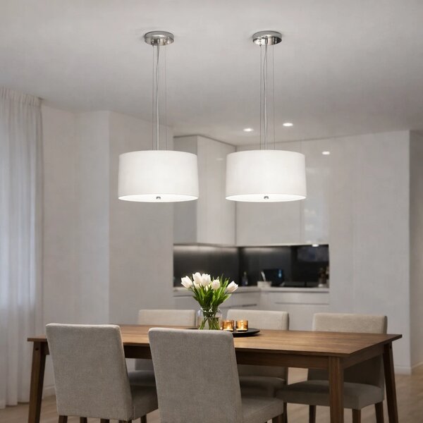 Lampa wisząca VEGA śnieżno biała elegancka