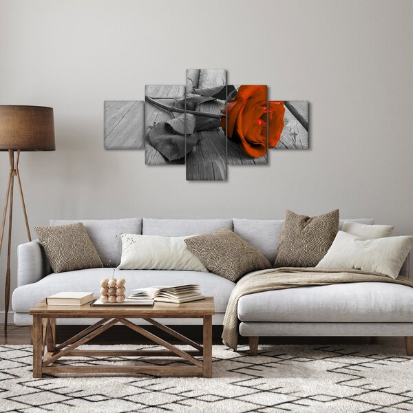Obraz - Pomarańczowa róża (125x70 cm)