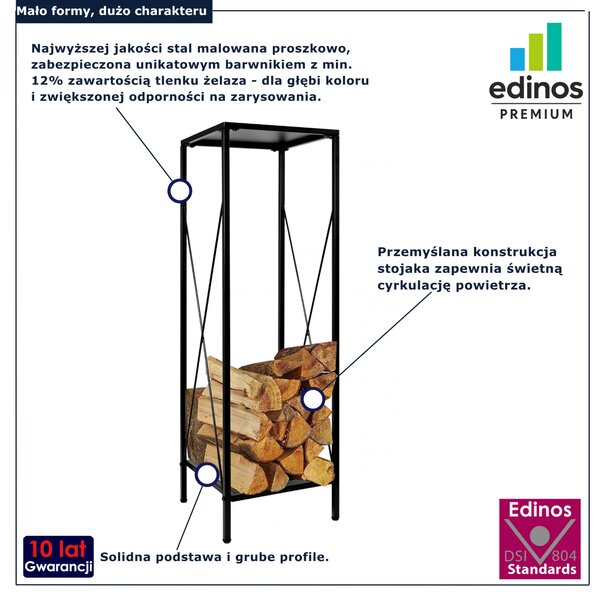 Czarny wysoki stojak na drewno G1-Z24