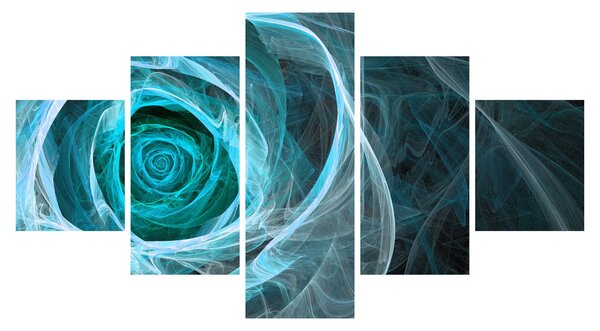 Obraz - Abstrakcyjny różowy niebieski z czarnym tłem (125x70 cm)