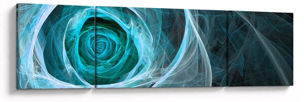 Obraz - Abstrakcyjny różowy niebieski z czarnym tłem (170x50 cm)
