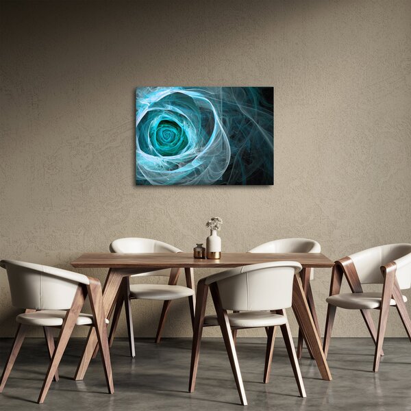 Obraz - Abstrakcyjny różowy niebieski z czarnym tłem (70x50 cm)