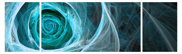 Obraz - Abstrakcyjny różowy niebieski z czarnym tłem (170x50 cm)