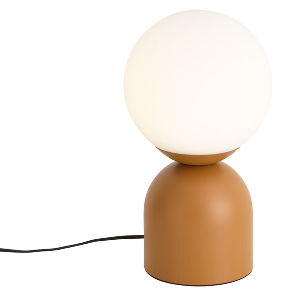 Lampa stołowa Hotel Chic pomarańczowa z opalowym szkłem - Pallon Trend