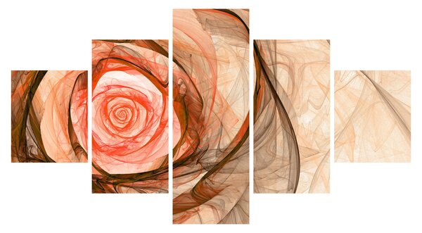 Obraz - Abstrakcyjny róż z białym tłem (125x70 cm)