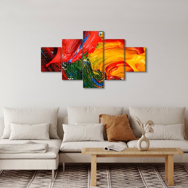 Obraz - Niebieska abstrakcja za pomocą pędzla (125x70 cm)