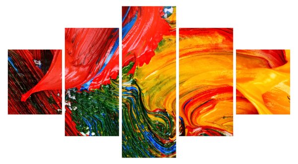 Obraz - Niebieska abstrakcja za pomocą pędzla (125x70 cm)