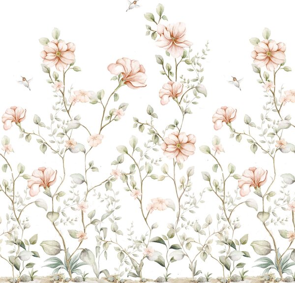 Tapeta do pokoju dziecka Rajski ogród Pastel White