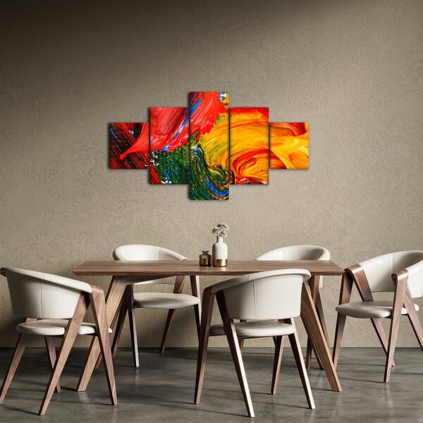 Obraz - Niebieska abstrakcja za pomocą pędzla (125x70 cm)