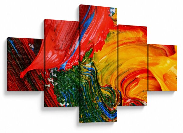 Obraz - Niebieska abstrakcja za pomocą pędzla (125x70 cm)