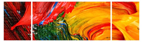 Obraz - Niebieska abstrakcja za pomocą pędzla (170x50 cm)