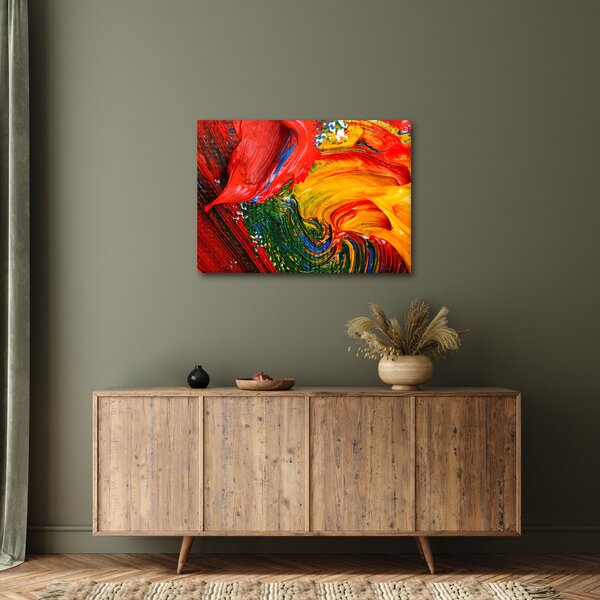 Obraz - Niebieska abstrakcja za pomocą pędzla (70x50 cm)