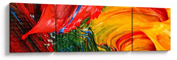 Obraz - Niebieska abstrakcja za pomocą pędzla (170x50 cm)