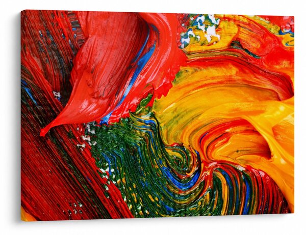Obraz - Niebieska abstrakcja za pomocą pędzla (70x50 cm)