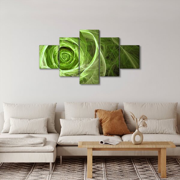 Obraz - Abstrakcyjny zielony róż (125x70 cm)