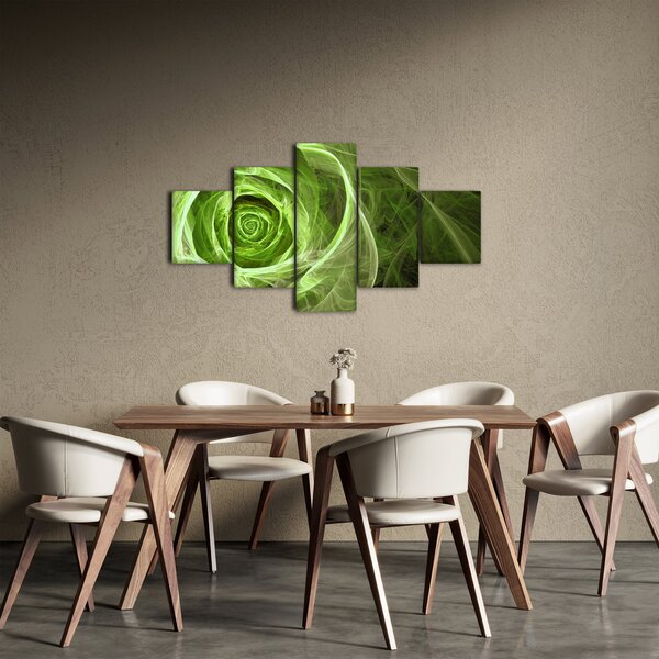 Obraz - Abstrakcyjny zielony róż (125x70 cm)