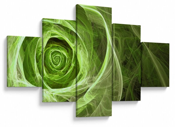 Obraz - Abstrakcyjny zielony róż (125x70 cm)