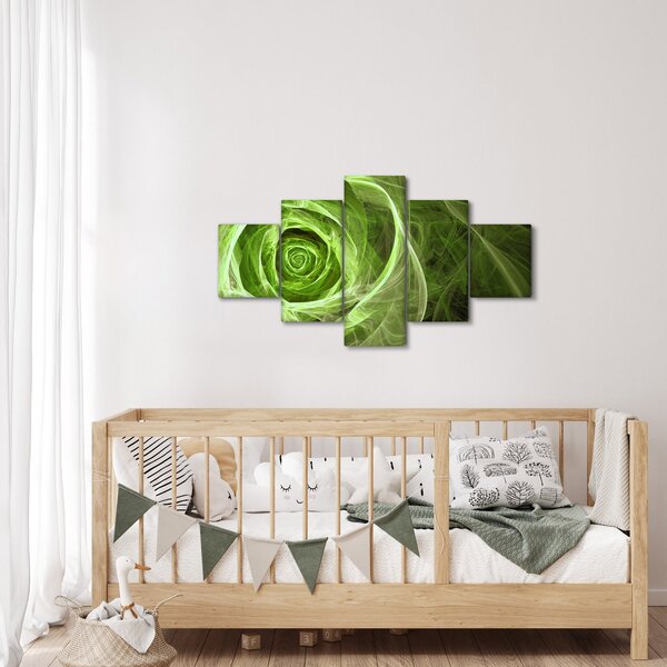 Obraz - Abstrakcyjny zielony róż (125x70 cm)