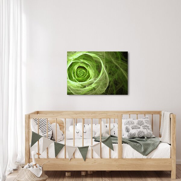 Obraz - Abstrakcyjny zielony róż (70x50 cm)