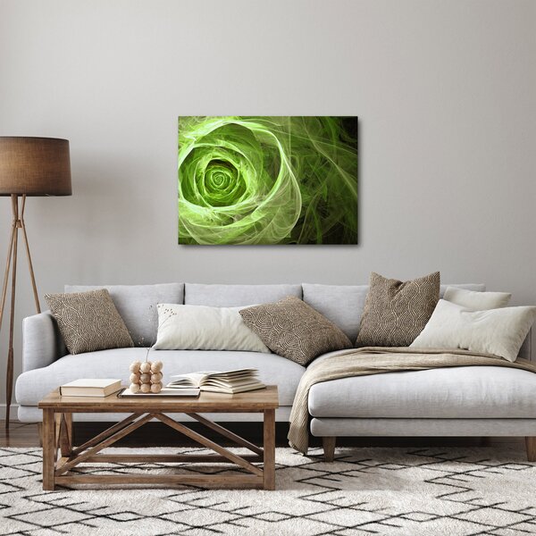 Obraz - Abstrakcyjny zielony róż (70x50 cm)