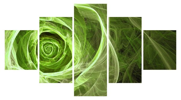 Obraz - Abstrakcyjny zielony róż (125x70 cm)