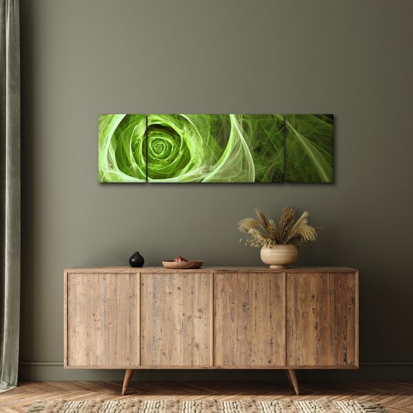 Obraz - Abstrakcyjny zielony róż (170x50 cm)