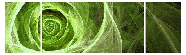Obraz - Abstrakcyjny zielony róż (170x50 cm)