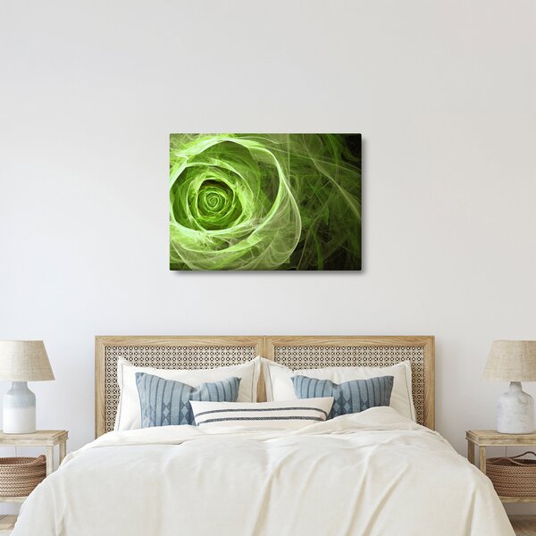 Obraz - Abstrakcyjny zielony róż (70x50 cm)
