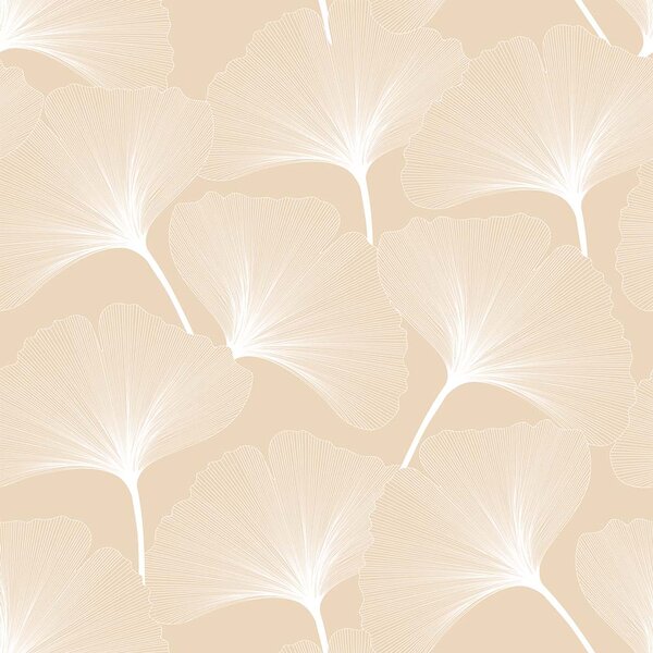 Tapeta do pokoju dziecka CLASSIC big gingko pattern Ivory
