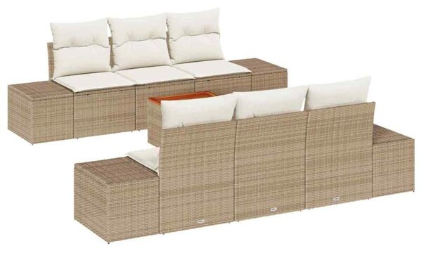 Zestaw Mebli Ogrodowych Komplet Wypoczynkowy 7-Częściowy Rattan Na Taras Balkon Ogród