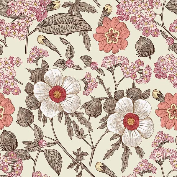 Tapeta do pokoju dziecka Retro Bouquet