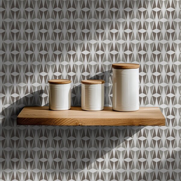 Tapety Mozaika rombów w taupe, Tapety Abstrakcyjne, a00905 : Uwalls.pl
