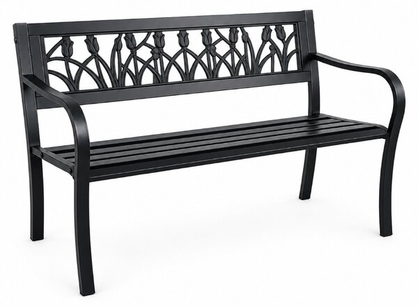 Aga Metalowa ławka ogrodowa 125x53x77 cm