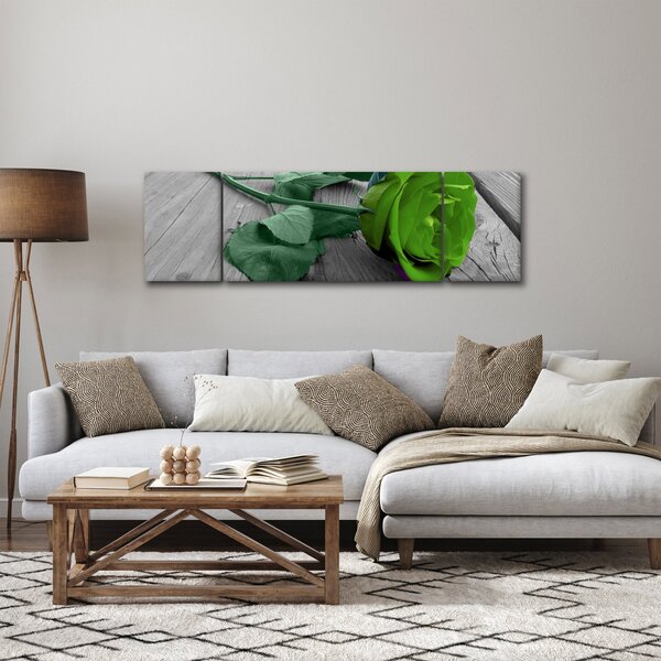 Obraz - Zielona róża (170x50 cm)