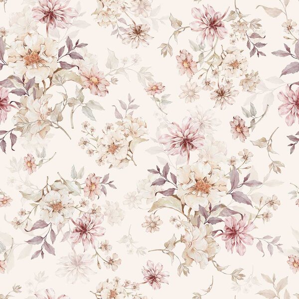 Tapeta do pokoju dziecka Flowers with Fiolet