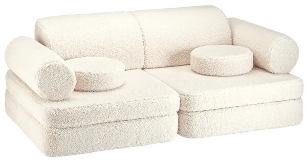 Modułowa sofa dla dziecka plac zabaw Cream White Teddy Wigiwama