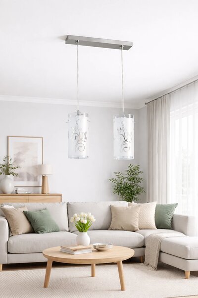 Lampa wisząca na linkach 2 led Fancy mleczne klosze
