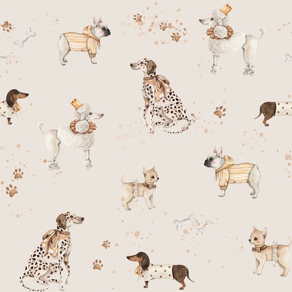 Tapeta do pokoju dziecka w pieski Dekorillo – I love dogs