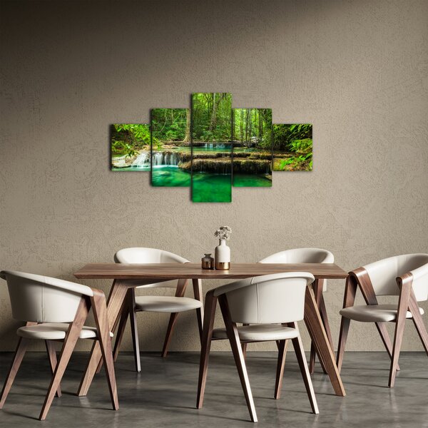 Obraz - Zielony wodospad (125x70 cm)