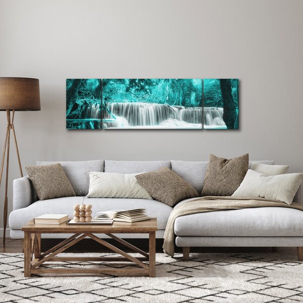 Obraz - Niebieski wodospad (170x50 cm)