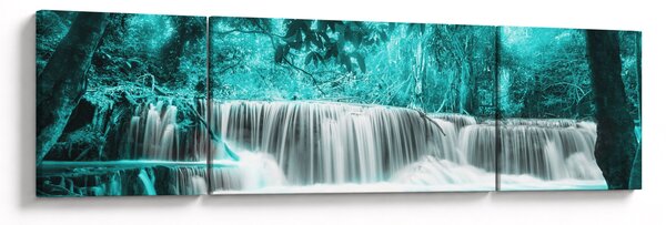 Obraz - Niebieski wodospad (170x50 cm)