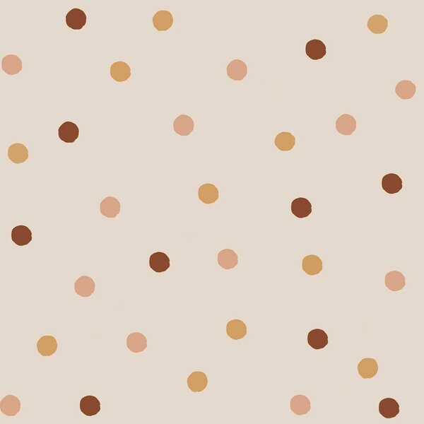 Tapeta w brązowe kropki – Bouncy Dots do pokoju dziecka - warianty