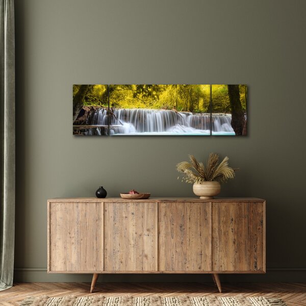 Obraz - Wodospad w jasnych kolorach (170x50 cm)