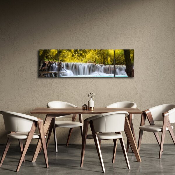 Obraz - Wodospad w jasnych kolorach (170x50 cm)